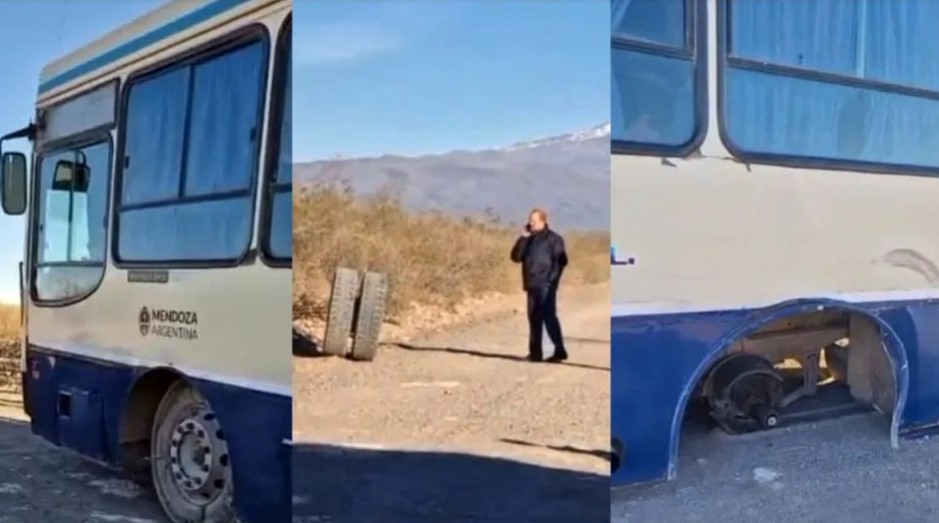 UN COLECTIVO DE LA UNIÓN PERDIÓ UNA RUEDA MIENTRAS HACÍA SU RECORRIDA